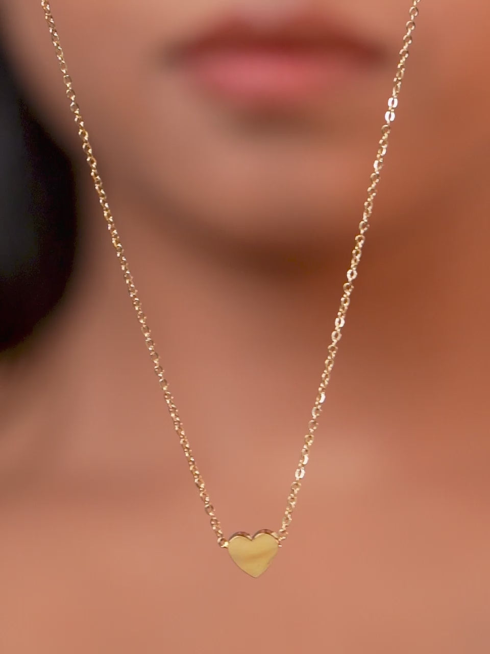 18K Gold Plated Minimal Heart Pendant Necklace