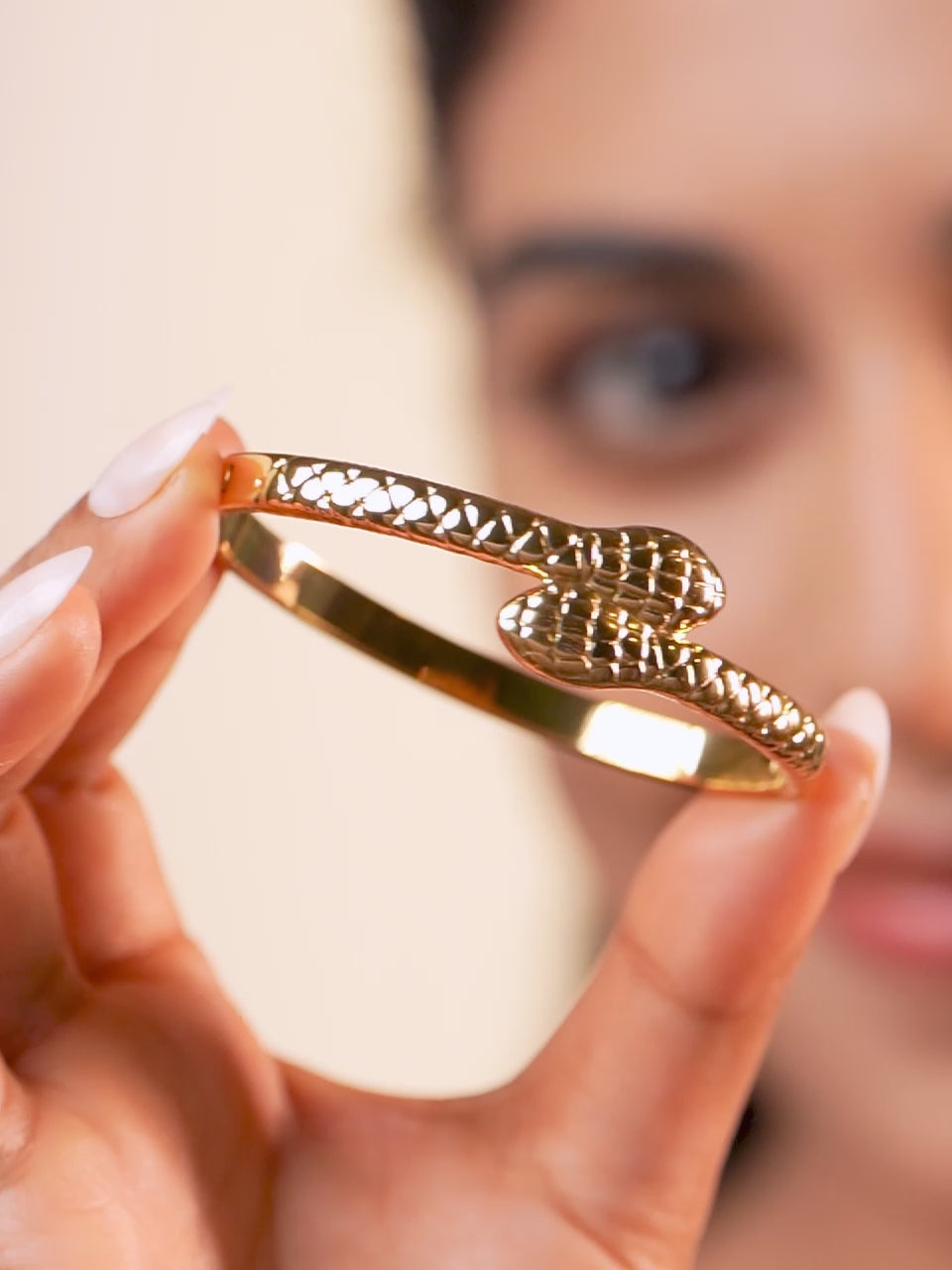 18K Gold Plated Snake Cuff Bracelet