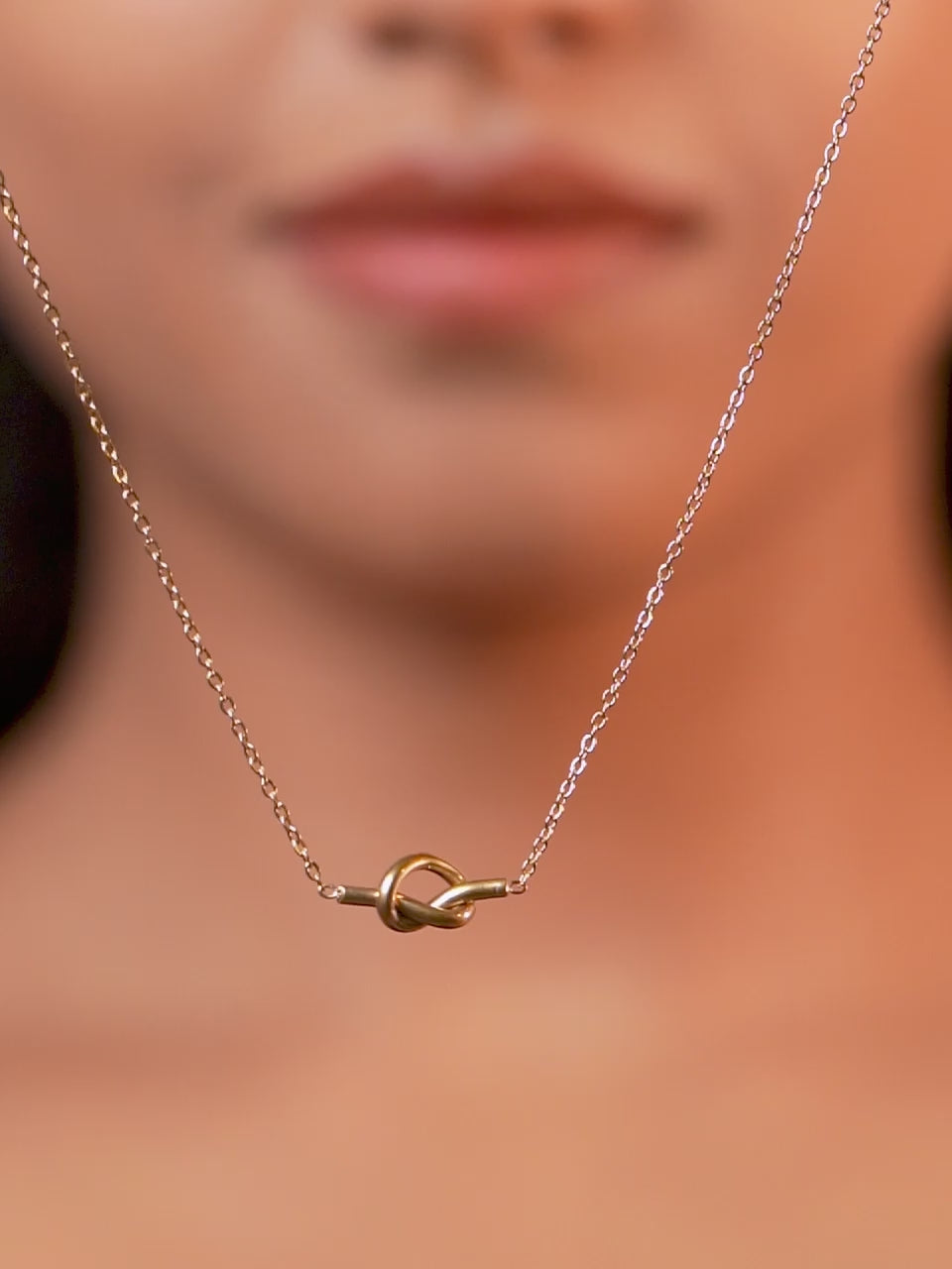 18K Gold Plated Minimal Knot Pendant Necklace